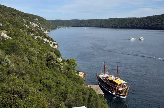 Boot auf dem Limfjord, Istrien, Kroatien