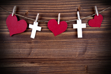 Hearts and Crosses on a Line