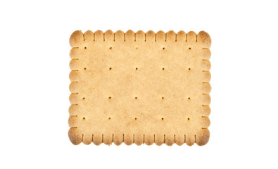 Single biscuit on white background