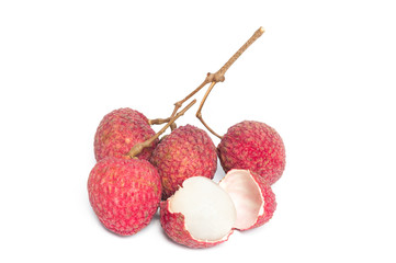 lychee fruits isolated on white background