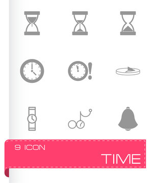 Vector black time icons set