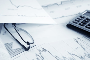 Stock market graphs and charts analysis