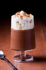 Chocolate Mousse With Wipped Cream