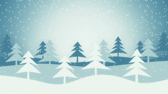 Christmas winter scene loopable animation