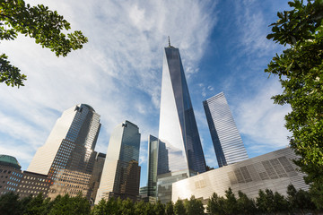Freedom Tower and shortest Skyscrapers in Lower Manhattan, New Y