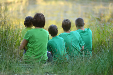 Family in the green jersey