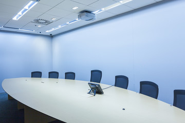 Fototapeta na wymiar teleconferencing and telepresence business meeting room