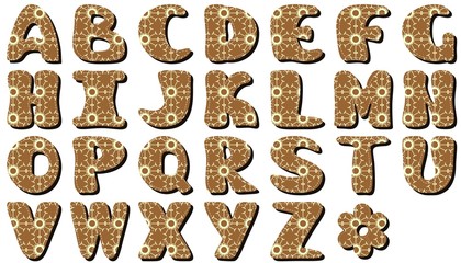 scrapbook alphabet on white background