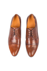 Male fashion with business shoes on white