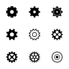 Vector black gear icons set