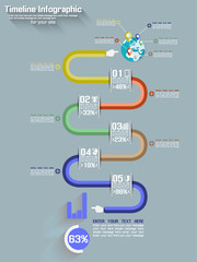 SET OF FLAT DESIGN HAND TIMELINE 2
