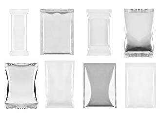 aluminum white bag package food template