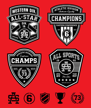 Athletic patch emblem set