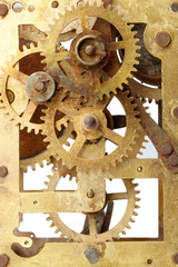 old clock mechanism with gears