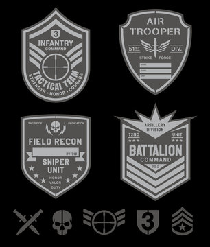 Special forces emblem patch set