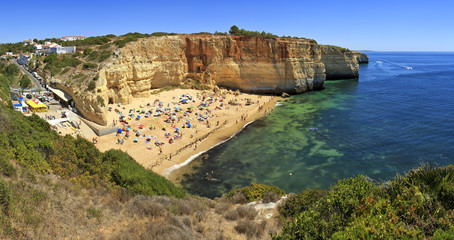 Praia de Benagil beach on atlantic coast, Algarve, Portugal.