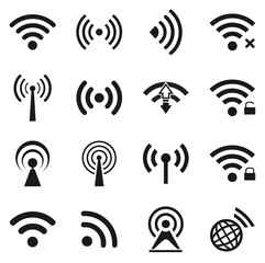 Set of twenty wifi icons