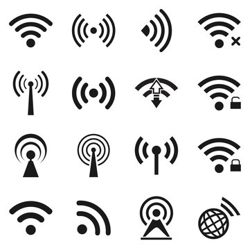 Set of twenty wifi icons