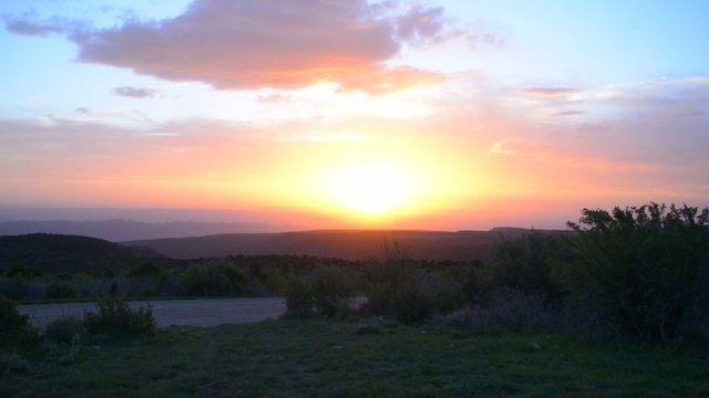 Beautiful sunset view of Spanish Valley near Moab Utah 