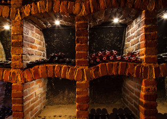 Detail of wine cellar
