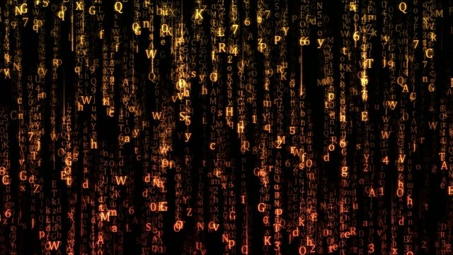Falling Letters Animation - Loop Orange