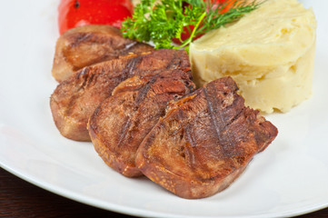 tongue with grilled vegetable
