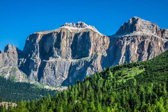 Sass Pordoi south face (2952 m) in Gruppo del Sella, Dolomites m