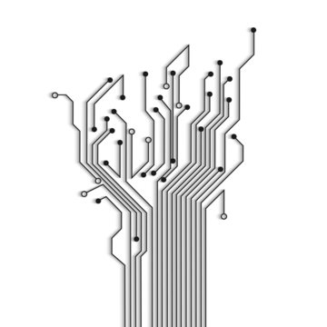 Abstract circuit tree with shadow
