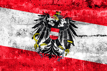 Austria Flag painted on grunge wall