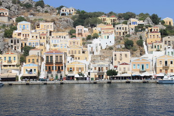 Fototapeta na wymiar front of panoramic greek island