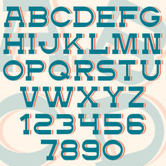 Font and numbers - retro style
