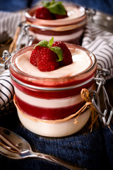 Panna Cotta and raspberries