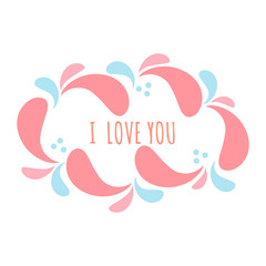 Beautiful greeting card with floral wreath.