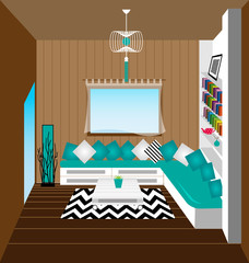 Living room interior vector