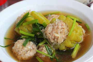 Soup with bitter melon with pork chops