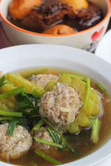 Soup with bitter melon with pork chops