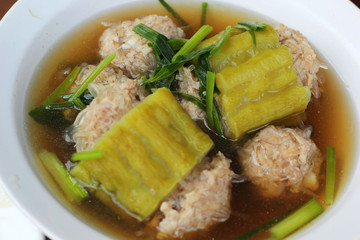 Soup with bitter melon with pork chops