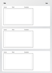 Professional of film storyboard template vertical
