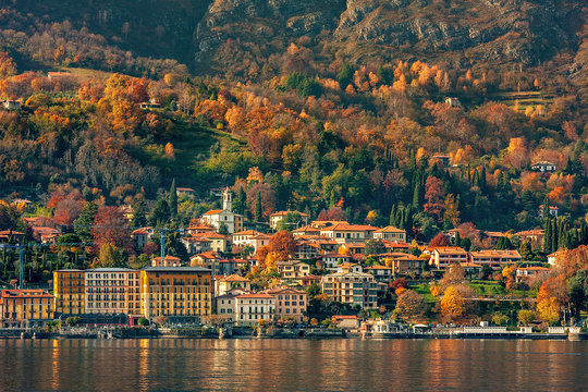 Fototapeta Small town on Lake Como.