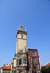 Fototapeta na wymiar Old Town City Hall in Prague, Czech Republic