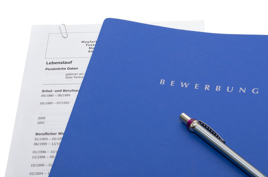 Bewerbungsmappe blau
