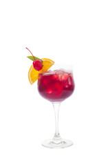 Cocktails on white background.
