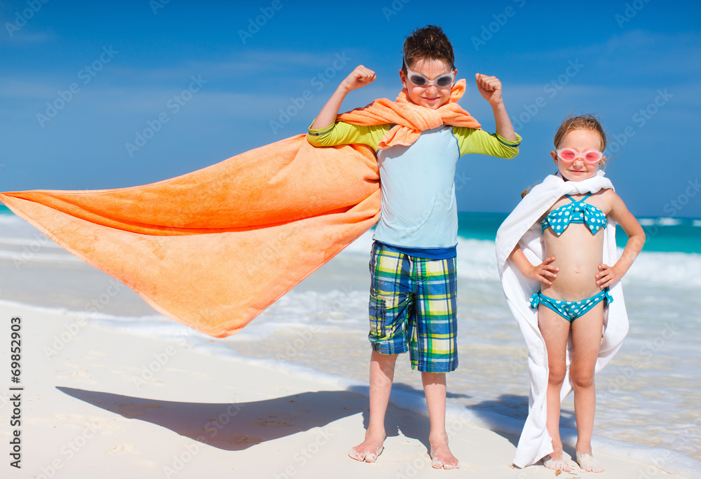 Sticker kids at beach