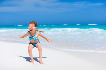 Adorable little girl at beach