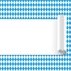 Oktoberfest Hintergrund Muster Zettel gerollt Textfreiraum mitte