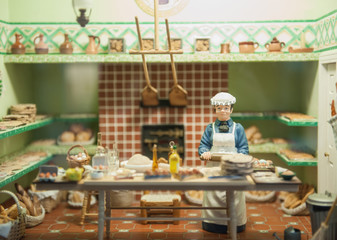 Handmade toy fake interior detail view