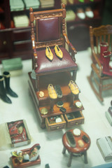 Handmade toy fake interior detail view