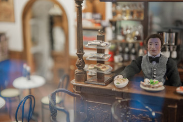 Handmade toy fake interior detail view