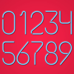 Blue Neon Numbers