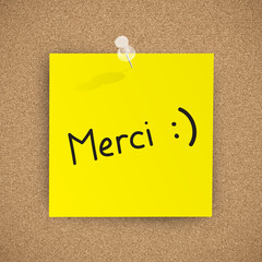 Message "MERCI" (remerciements gratitude mot papier note) © HowLettery Studio